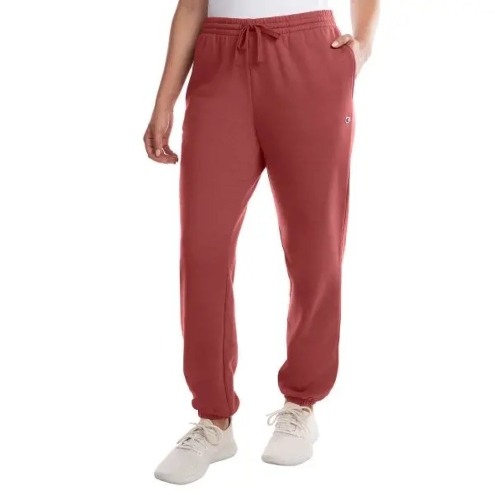 Champion Reverse Weave joggers in a washed brick red